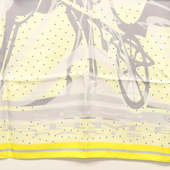 HERMES Carre 90 Scarf ""CALECHE ELASTIQUE "" Silk Yellow Auth - Picture 9 of 16